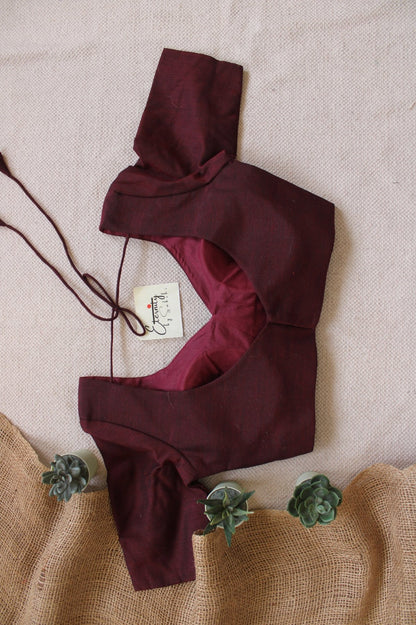 Maroon Madhubala With Sleeves Blouse - Eternity by Sakshi