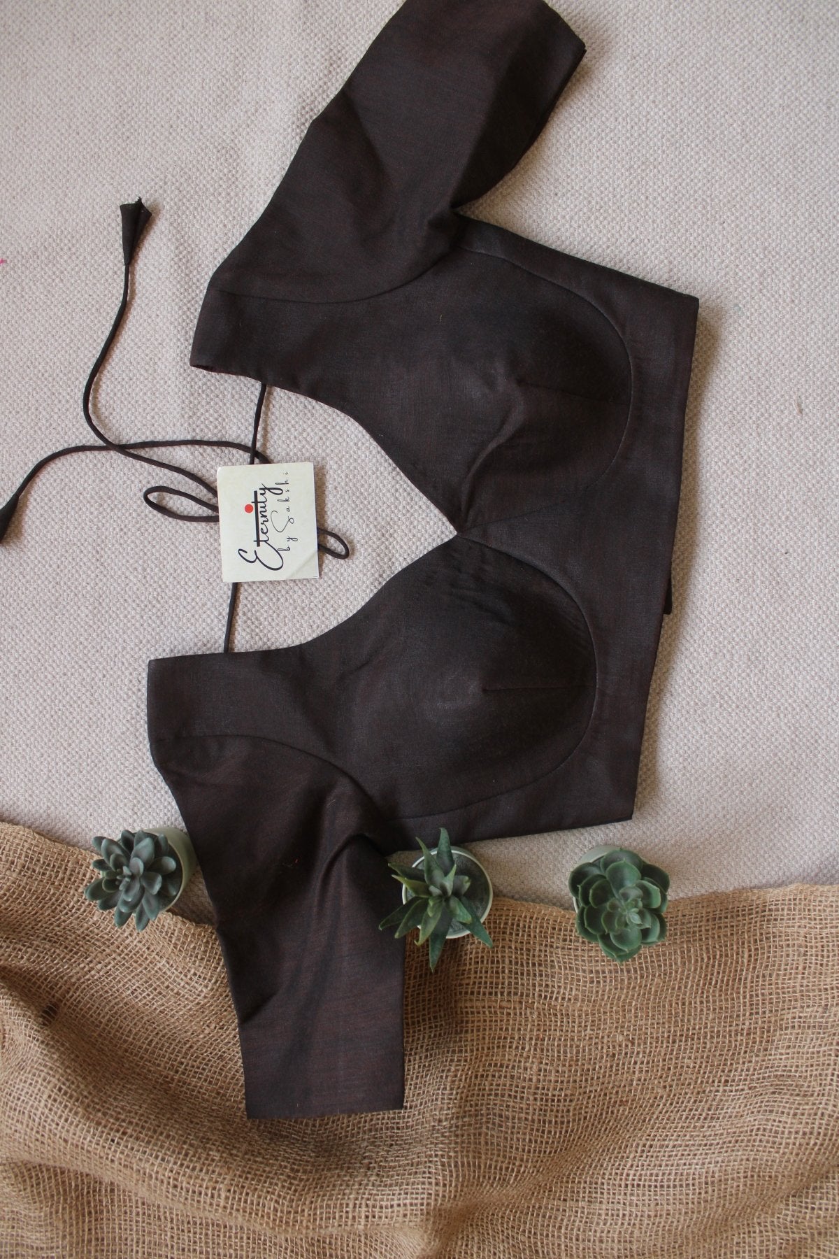 Brown Madhubala With Sleeves Blouse - Eternity by Sakshi
