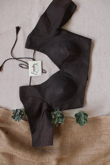 Brown Madhubala With Sleeves Blouse - Eternity by Sakshi