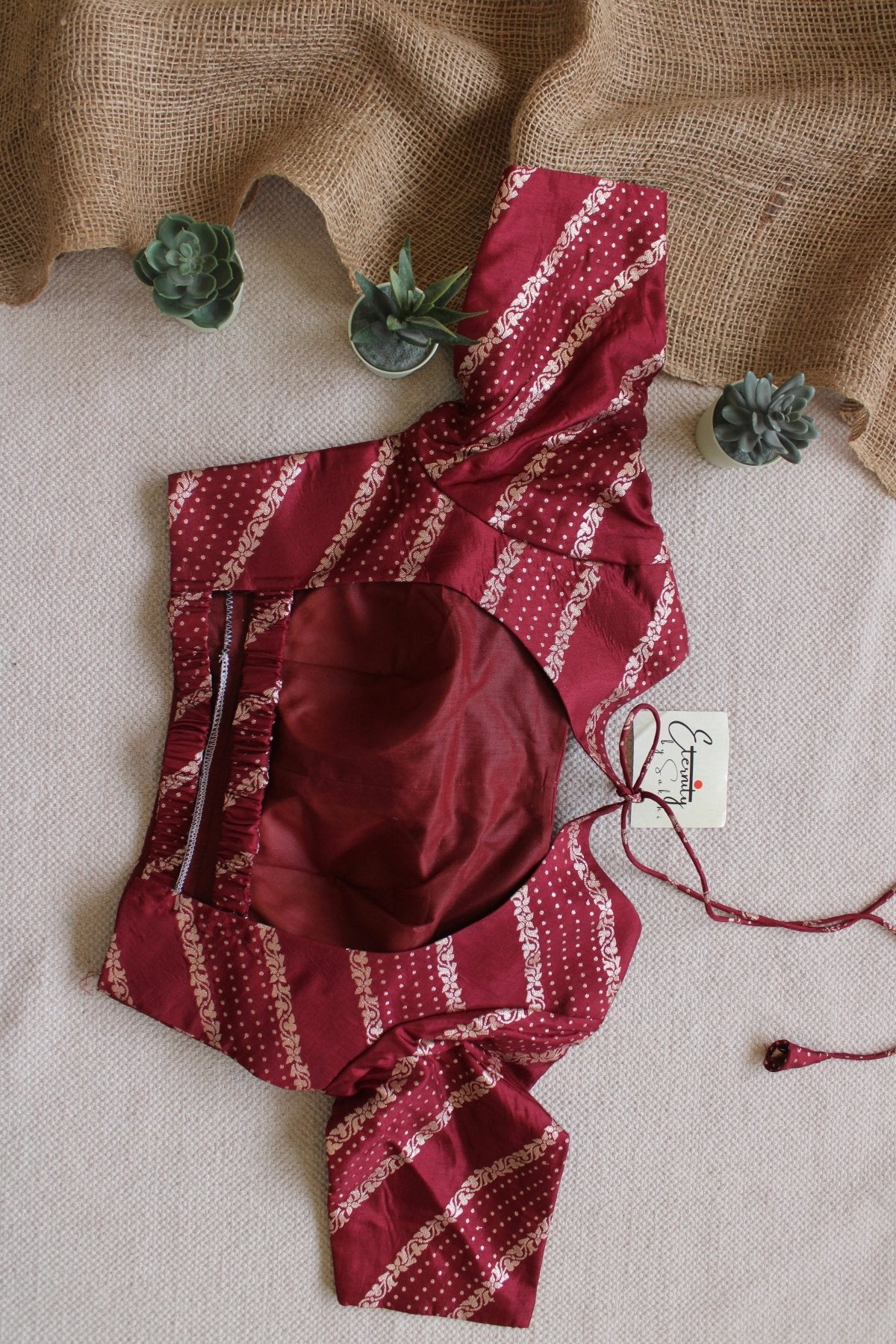 Maroon Elastic Blouse - Eternity by Sakshi