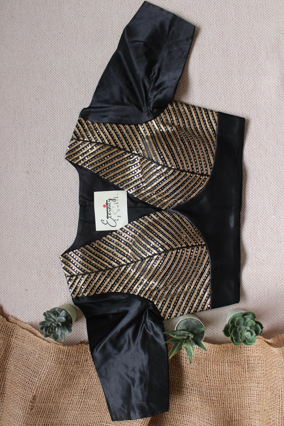 Black Dhruv Tara Patch Blouse - Eternity by Sakshi