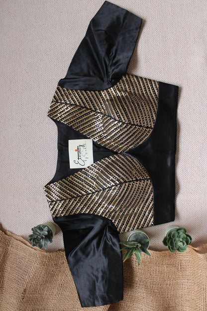 Black Dhruv Tara Patch Blouse - Eternity by Sakshi