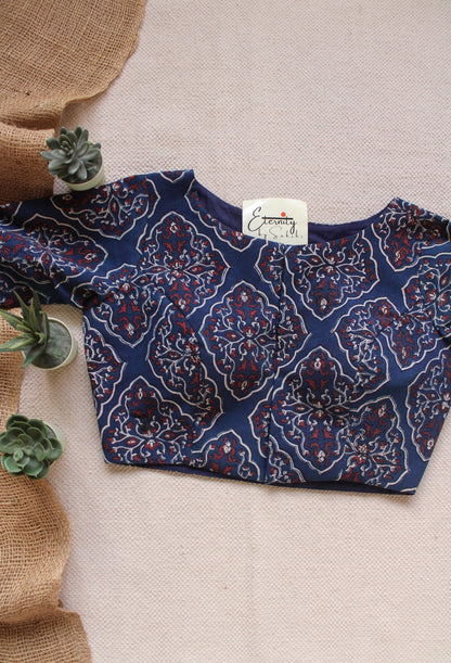 Ajrakh – Indigo Story Blouse - Eternity by Sakshi