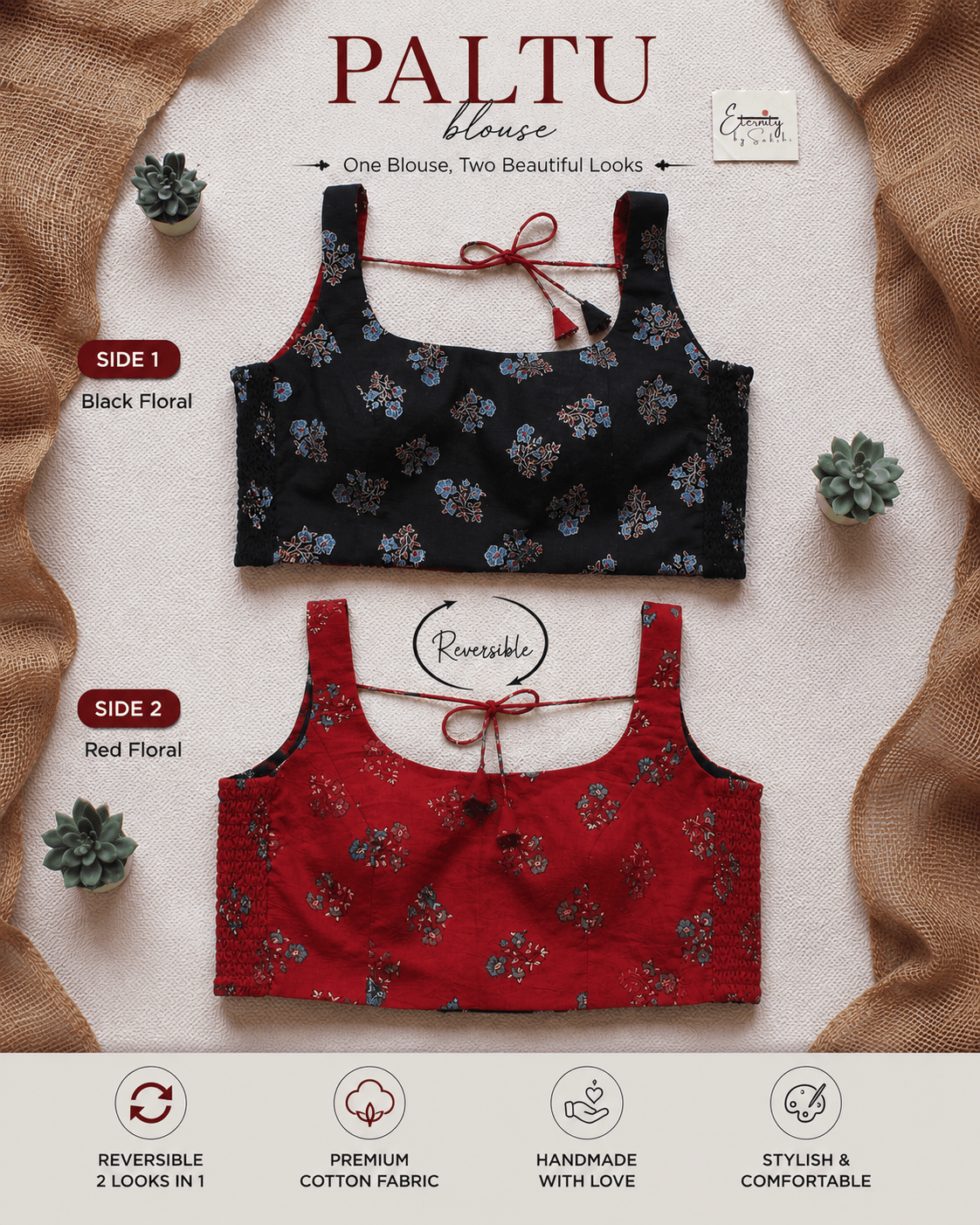 Ruby Night Paltu Stretchable Blouse - Eternity by Sakshi