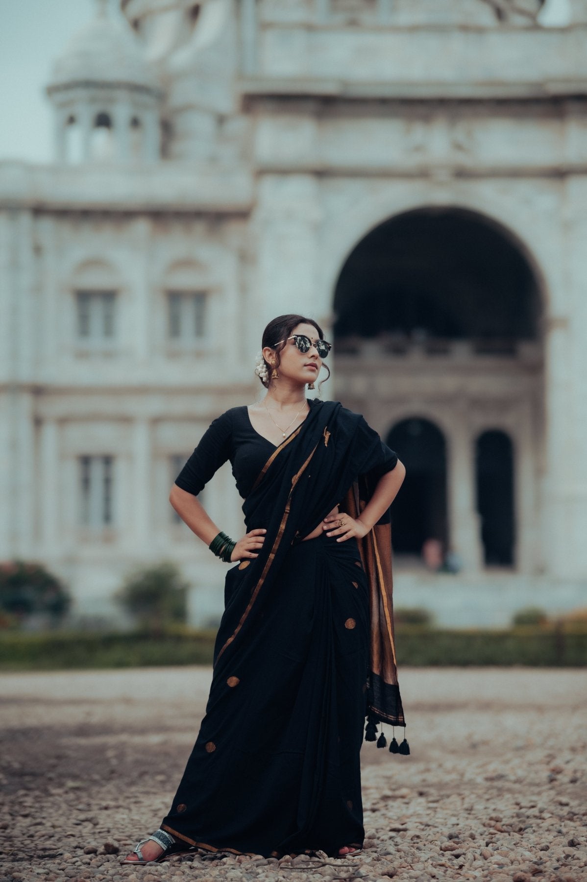 Black Polka Saree - Eternity by Sakshi