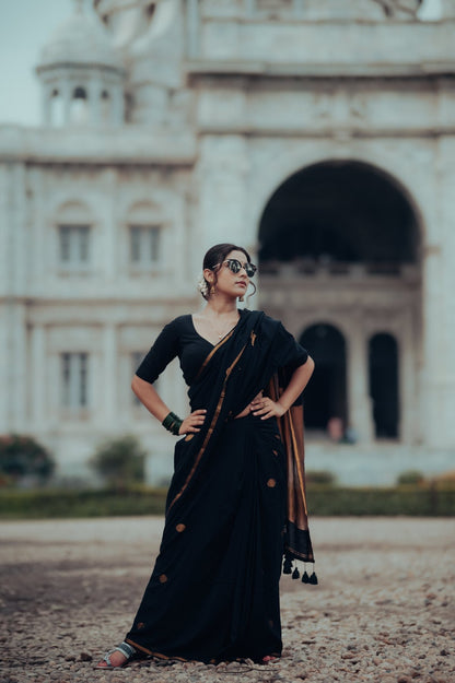 Black Polka Saree - Eternity by Sakshi