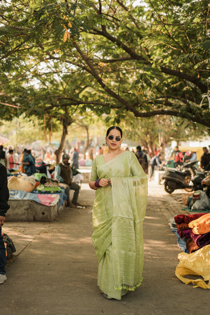 Mint Molten Saree