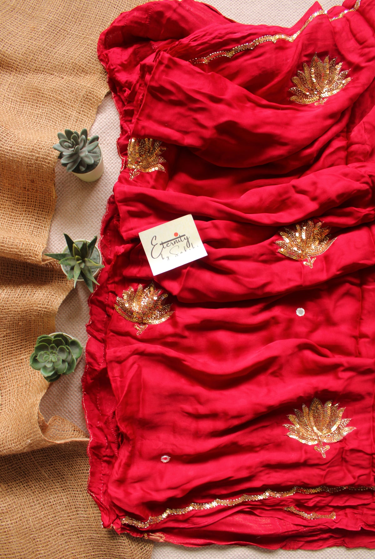 Lotus Modal Handwork Saree