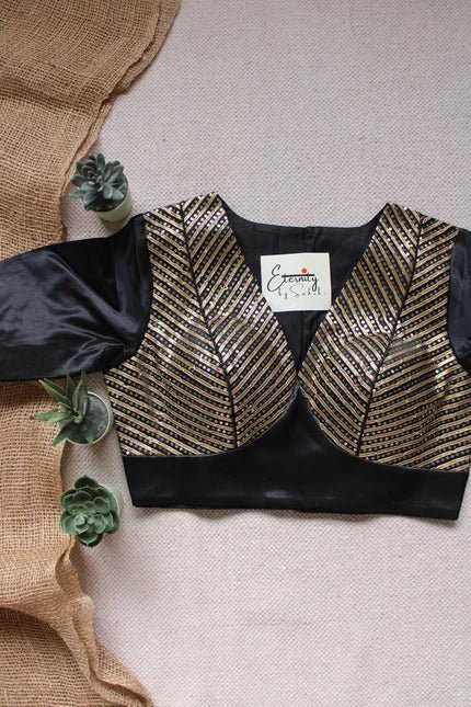 Black Dhruv Tara Patch Blouse - Eternity by Sakshi