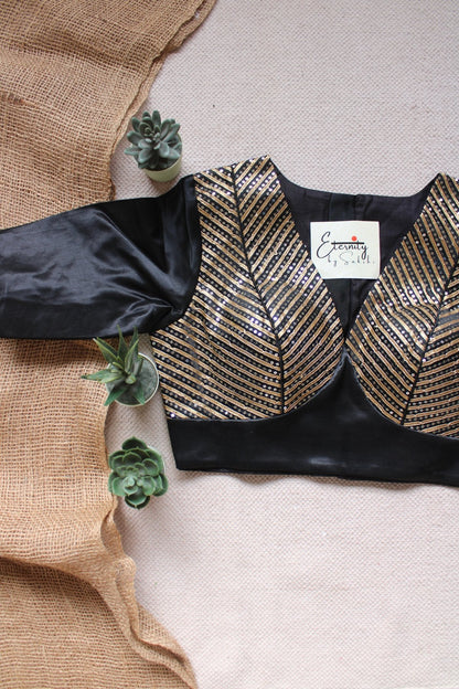Black Dhruv Tara Patch Blouse - Eternity by Sakshi