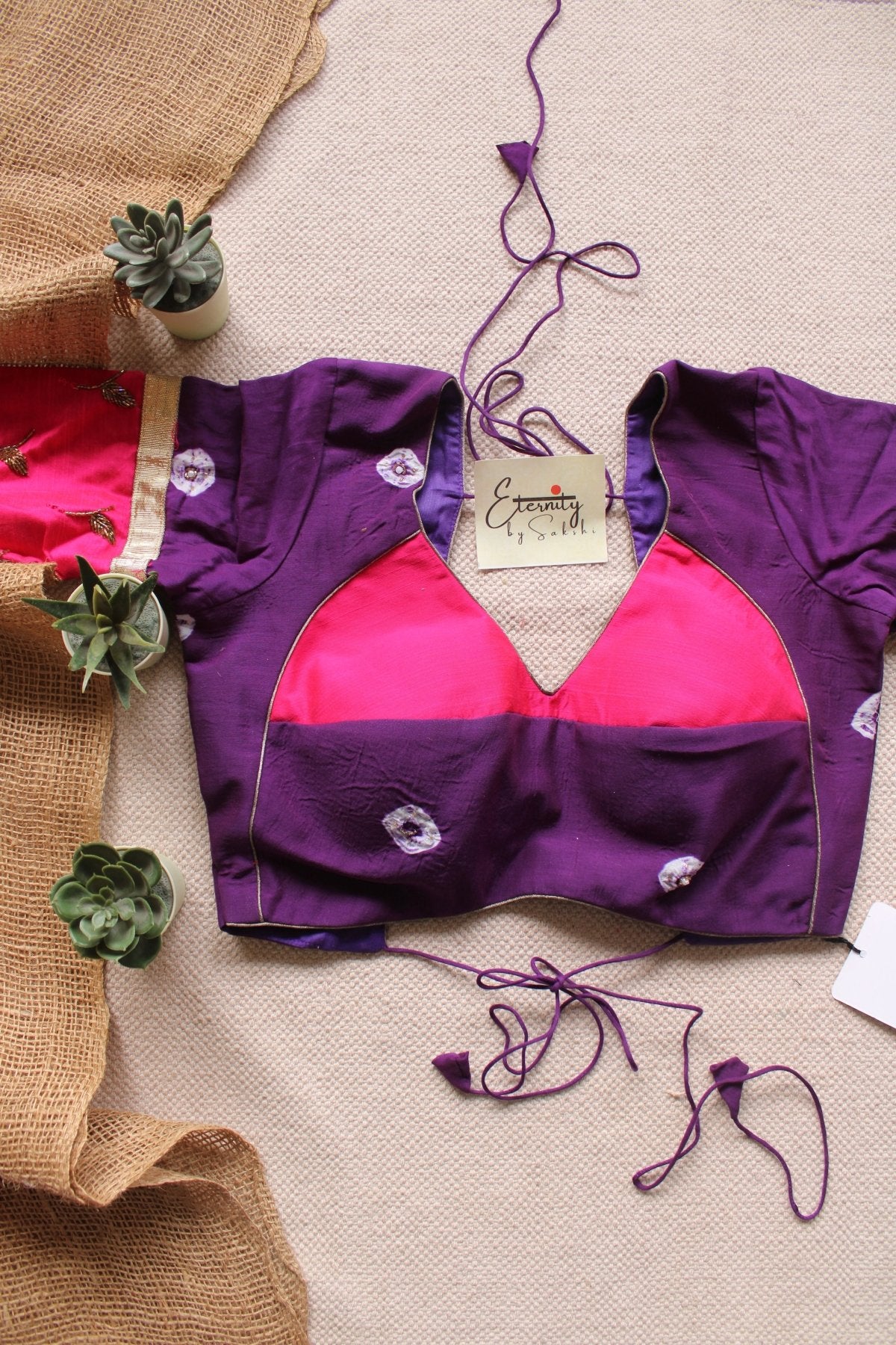 Purple Pink Navratri Patch Limited Edition Blouse - Eternity by Sakshi