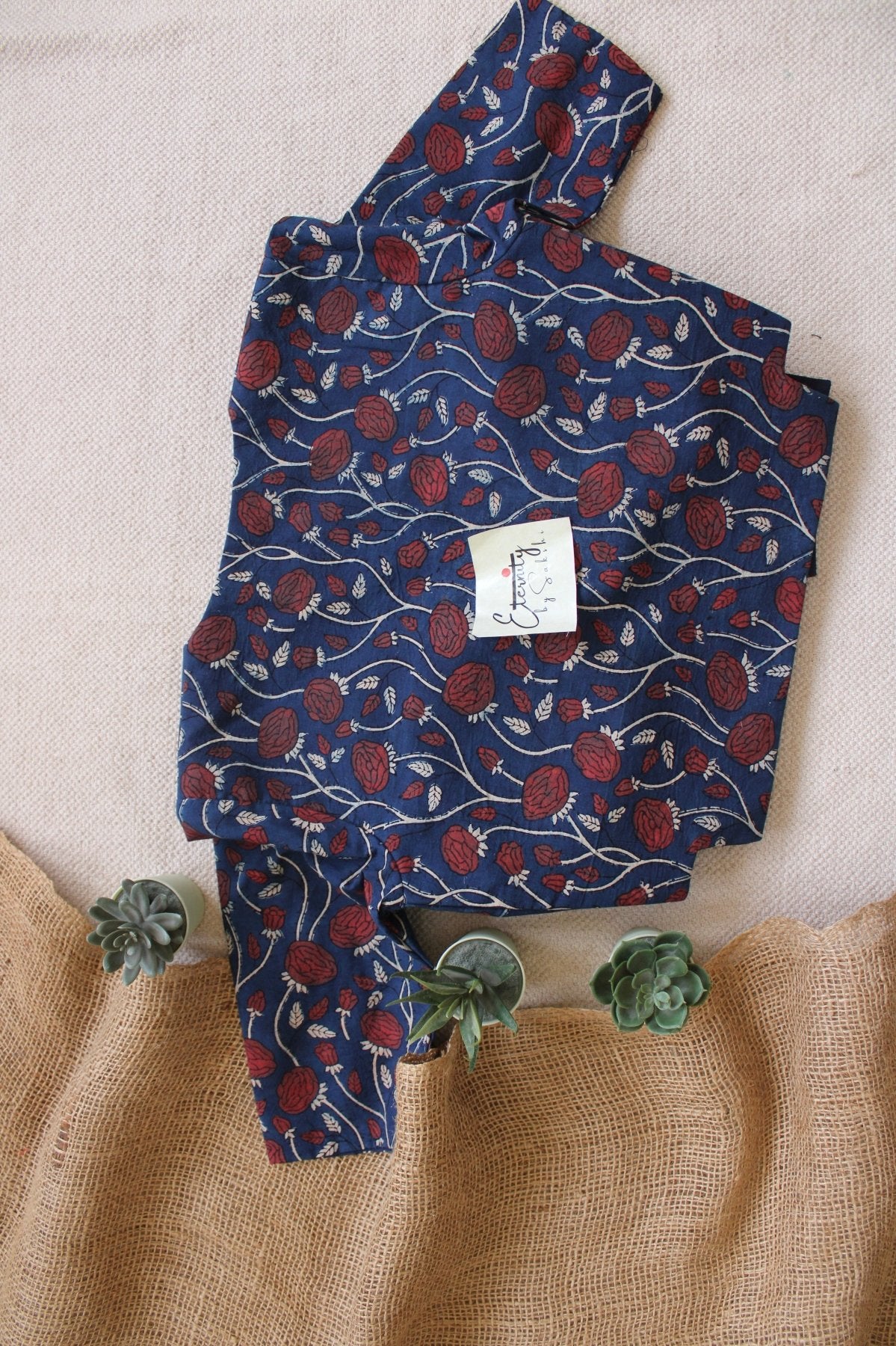 Dark Blue Rosevine Blouse - Eternity by Sakshi