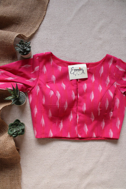 Rose Pink Ikkat Blouse - Eternity by Sakshi