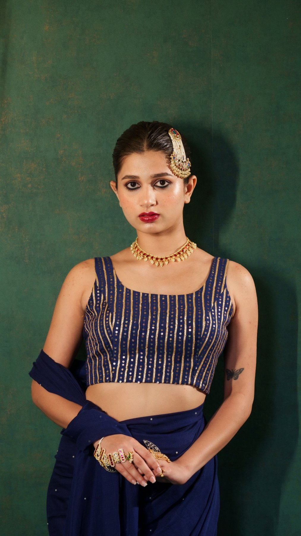 Blue Sitara Noorie Blouse - Eternity by Sakshi