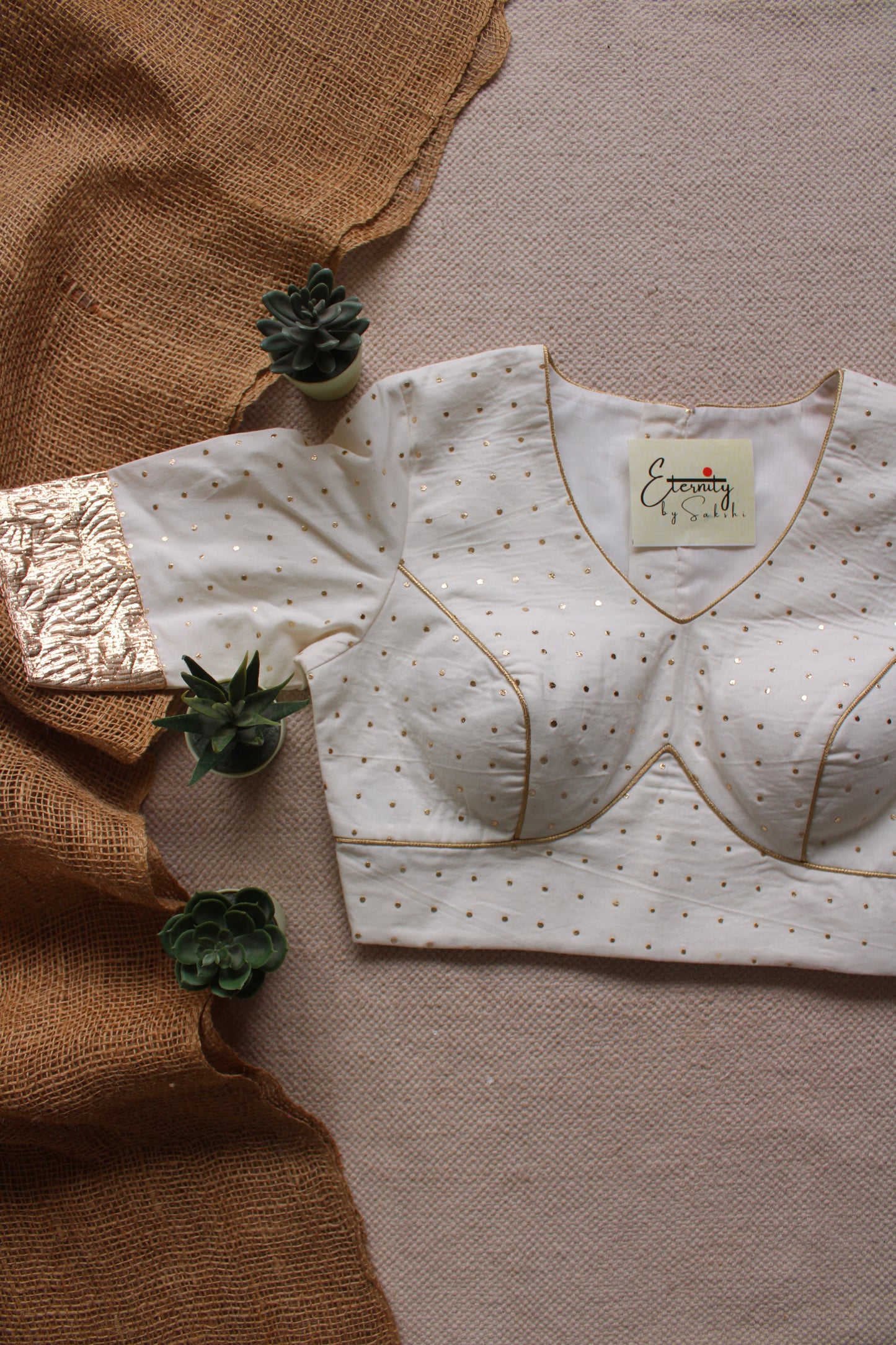 White Navratri Amba Blouse