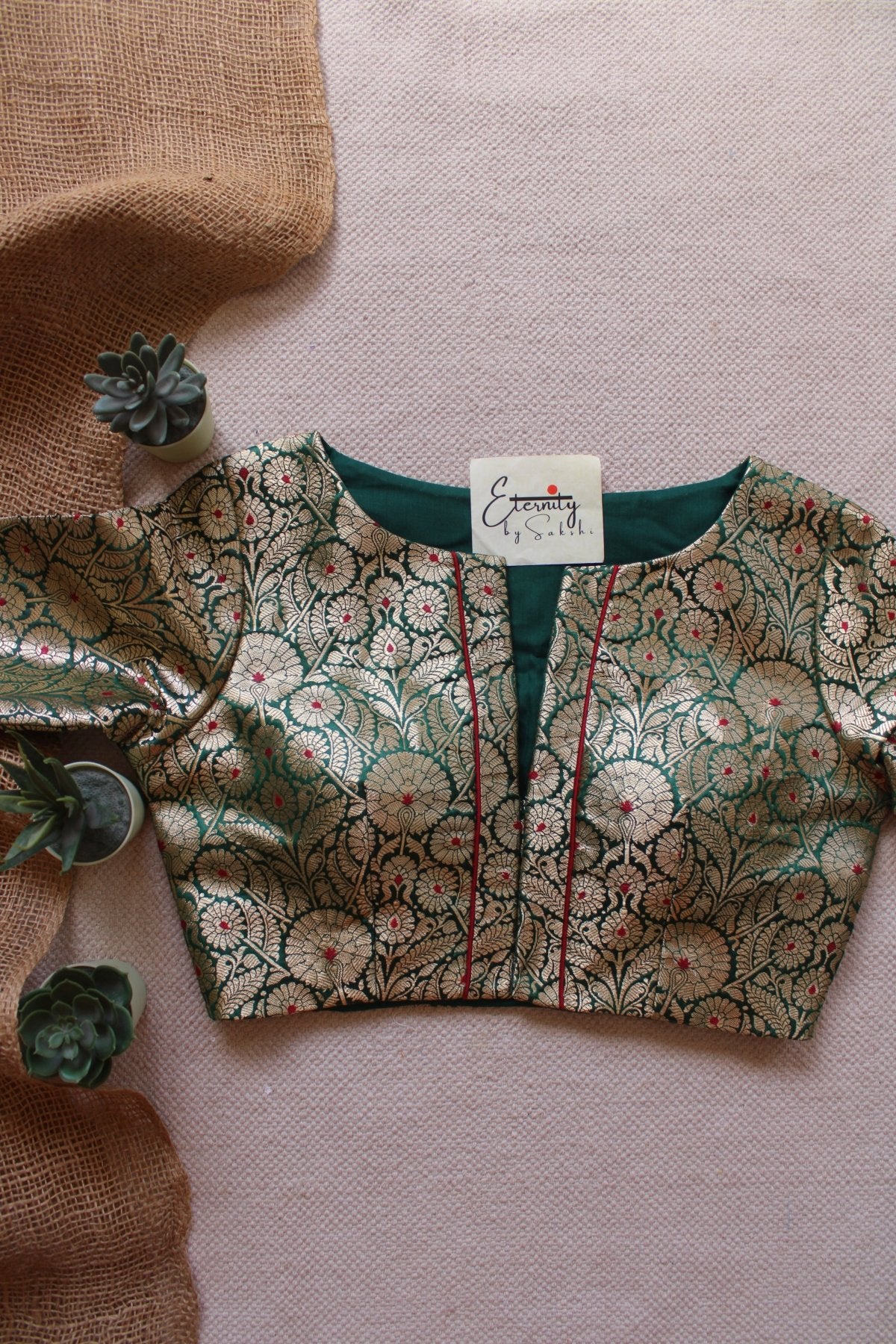 Green Utsav Brocade Blouse