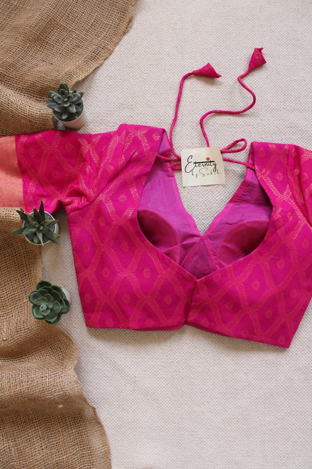 Hot Pink Sajni Blouse - Eternity by Sakshi