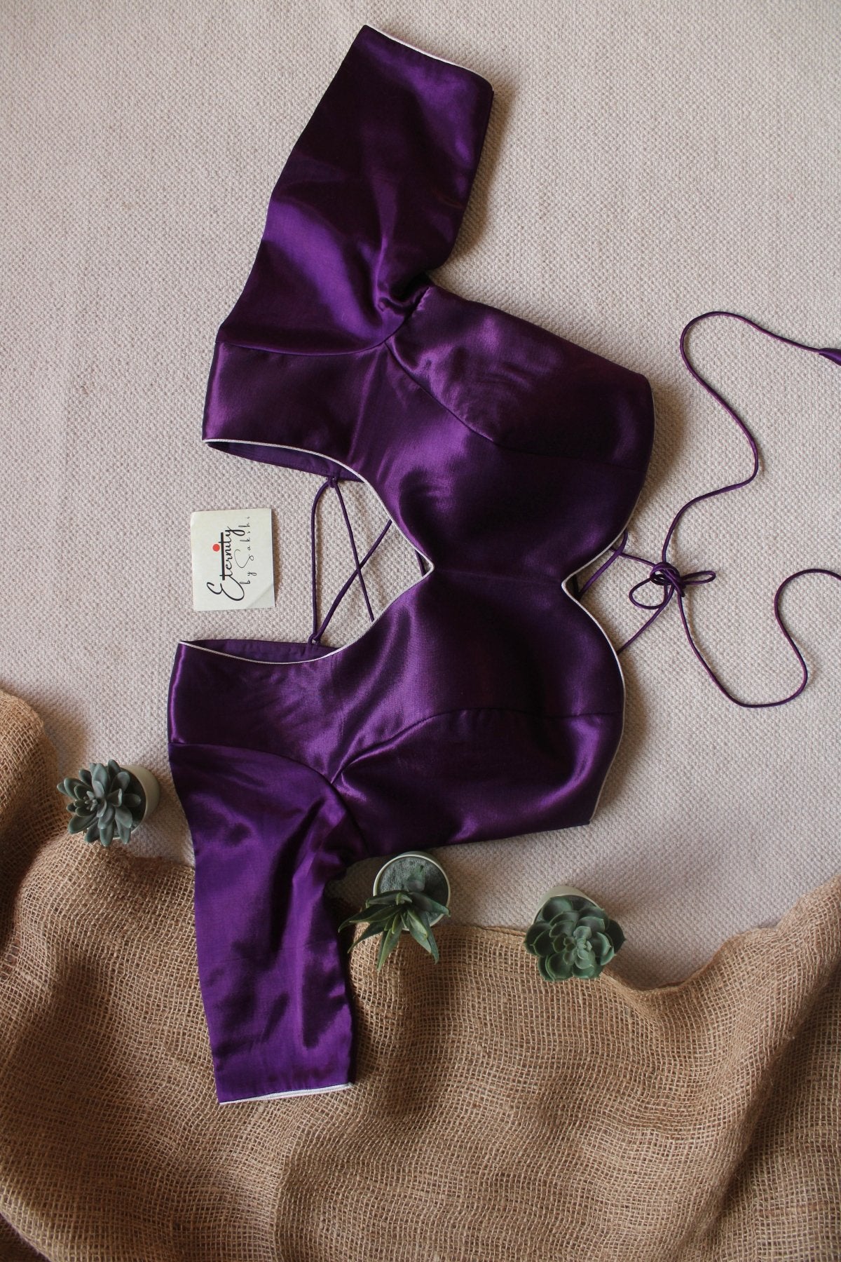 Heer Purple Backless Blouse - Eternity by Sakshi
