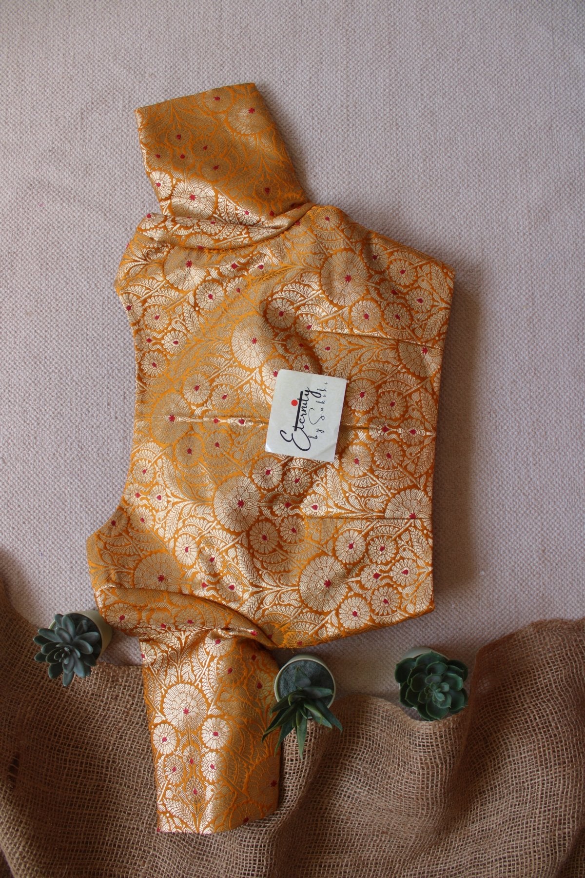 Yellow Utsav Brocade Blouse - Eternity by Sakshi
