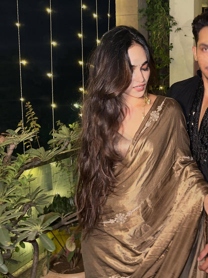 Cappuccino Modal Handwork Saree