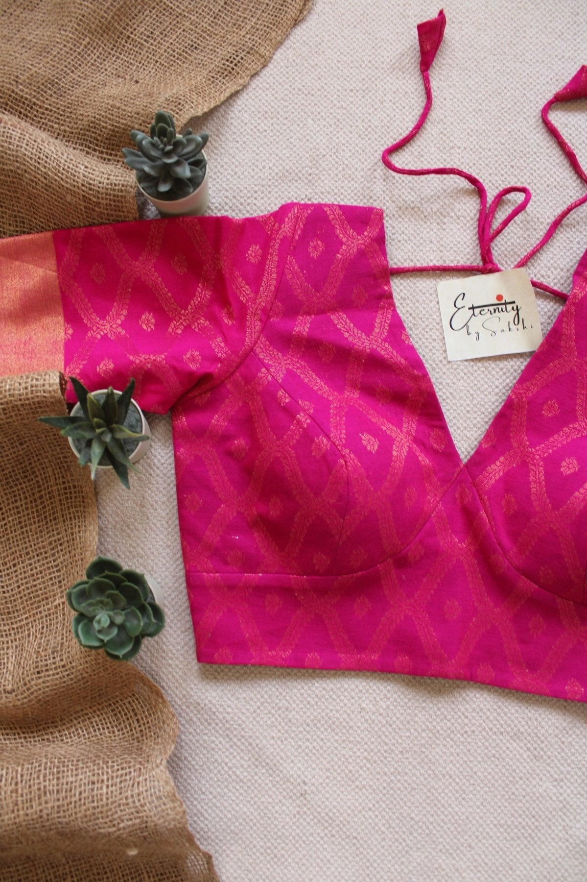 Hot Pink Sajni Blouse - Eternity by Sakshi