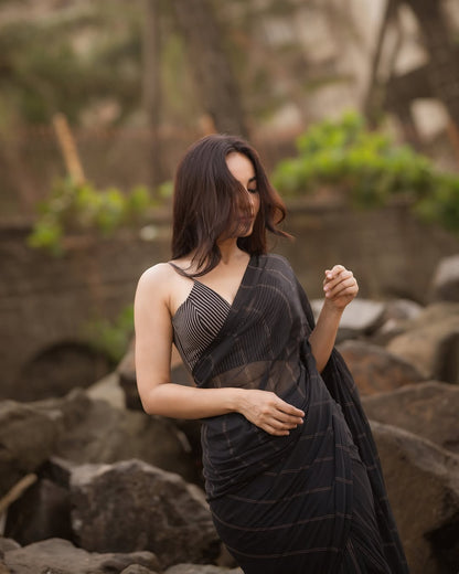 Black Parallel Universe Saree