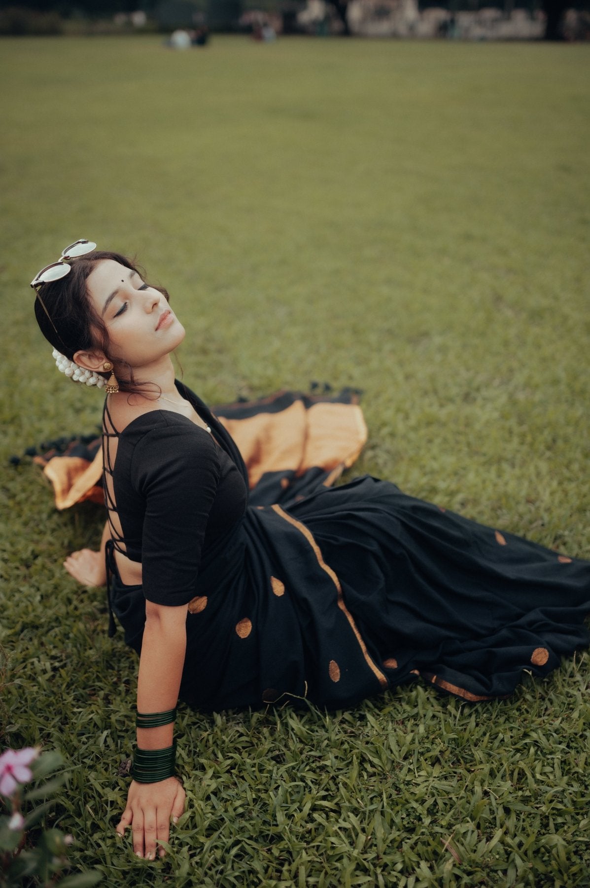 Black Polka Saree - Eternity by Sakshi