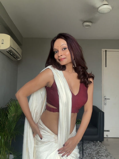White Parv Saree - Eternity by Sakshi
