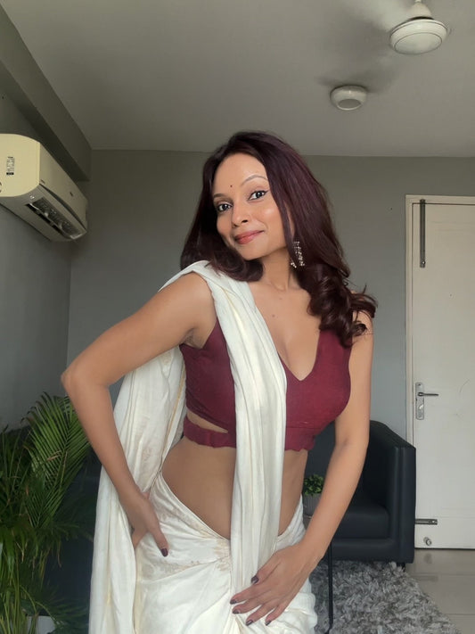 White Parv Saree - Eternity by Sakshi