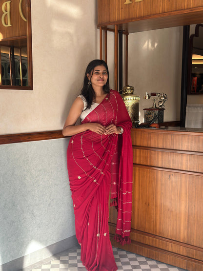 Maroon Noor Saree