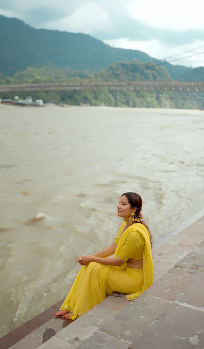 Yellow Pearl Saree