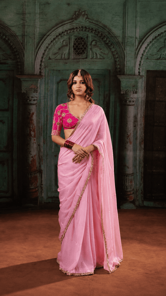 Gulaabi Gulbahar Saree - Eternity by Sakshi