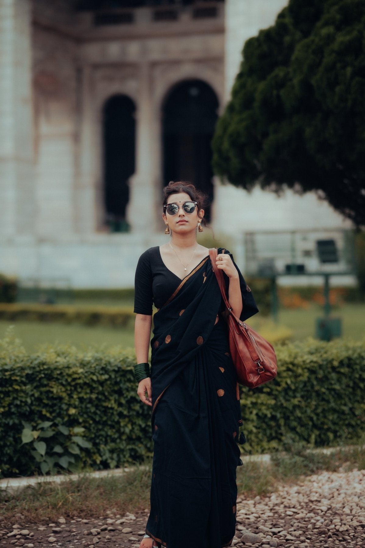 Black Polka Saree - Eternity by Sakshi