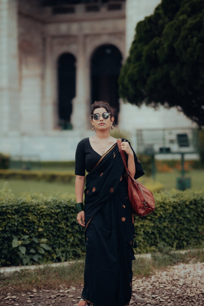 Black Polka Saree - Eternity by Sakshi