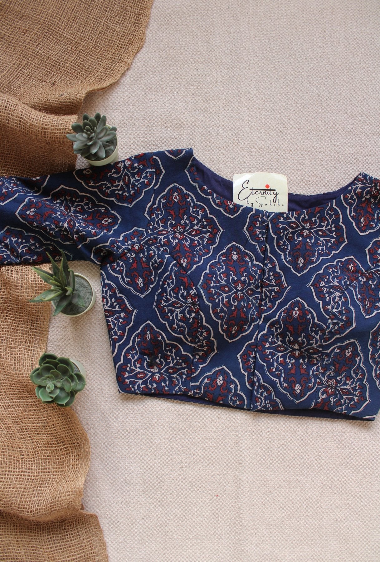 Ajrakh – Indigo Story Blouse - Eternity by Sakshi