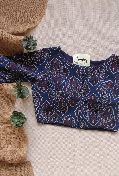 Ajrakh – Indigo Story Blouse - Eternity by Sakshi