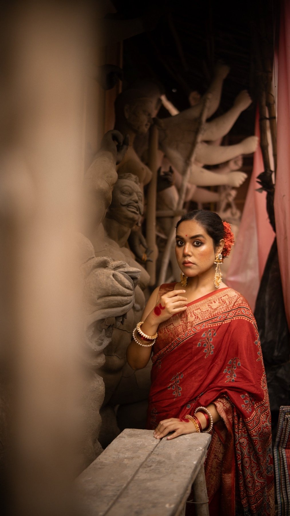 Exclsuive Dul Red Dola Silk Saree - Eternity by Sakshi