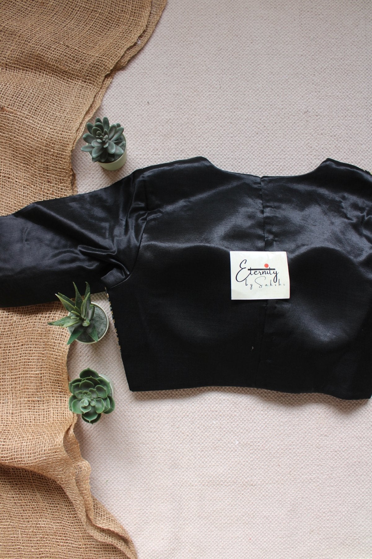 Black Dhruv Tara Patch Blouse - Eternity by Sakshi
