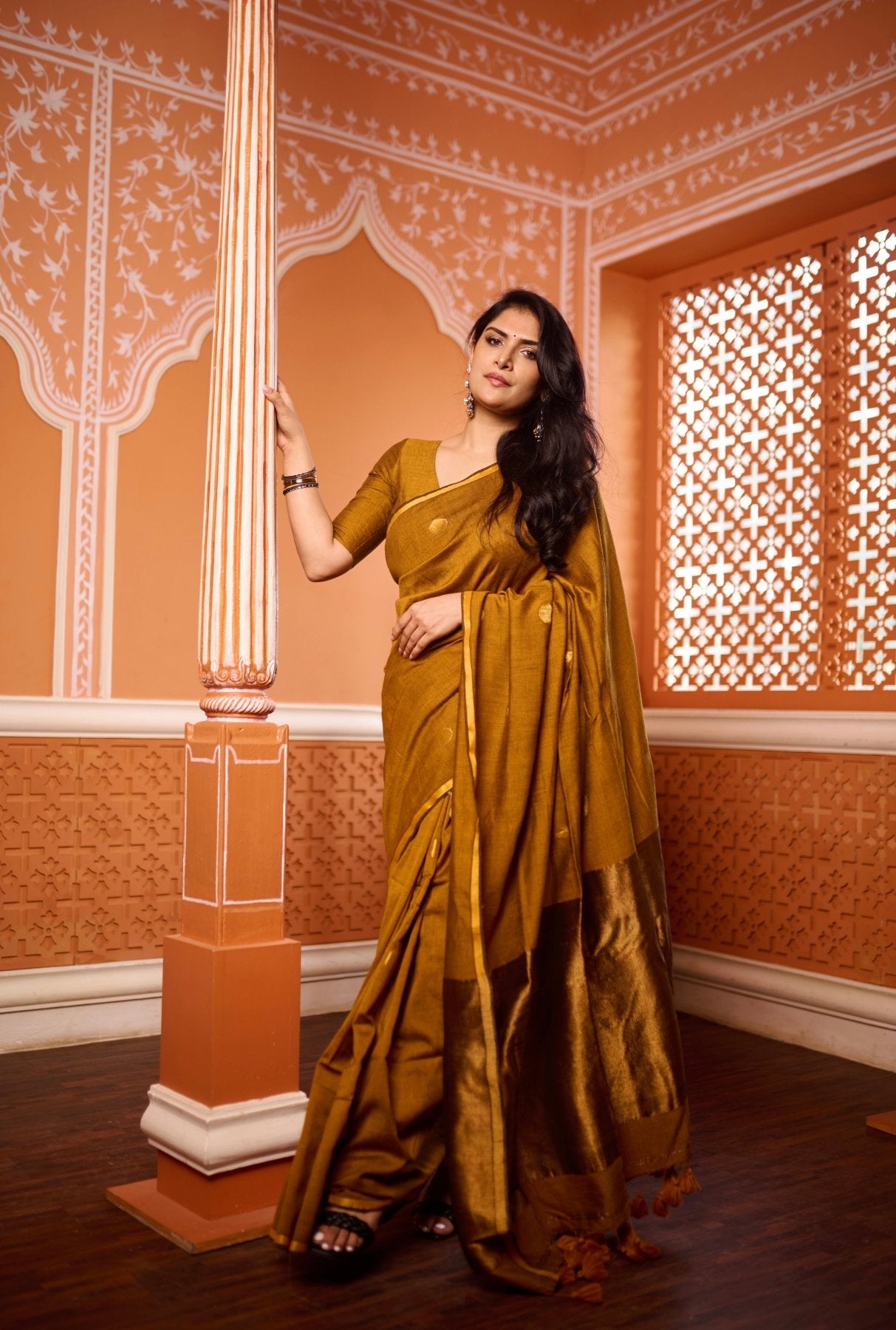 Yellow Polka Saree - Eternity by Sakshi