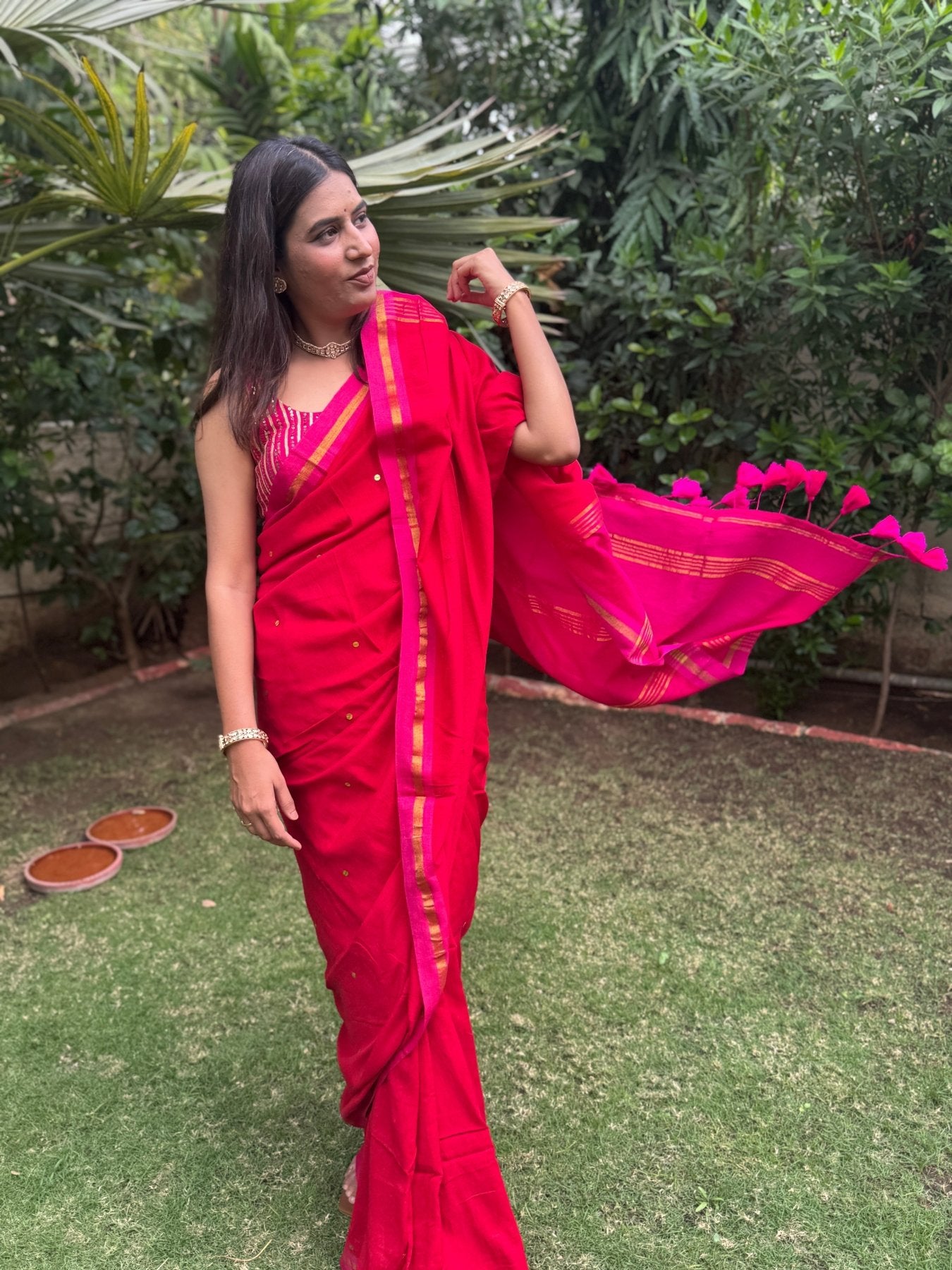 Red Varnika Saree - Eternity by Sakshi