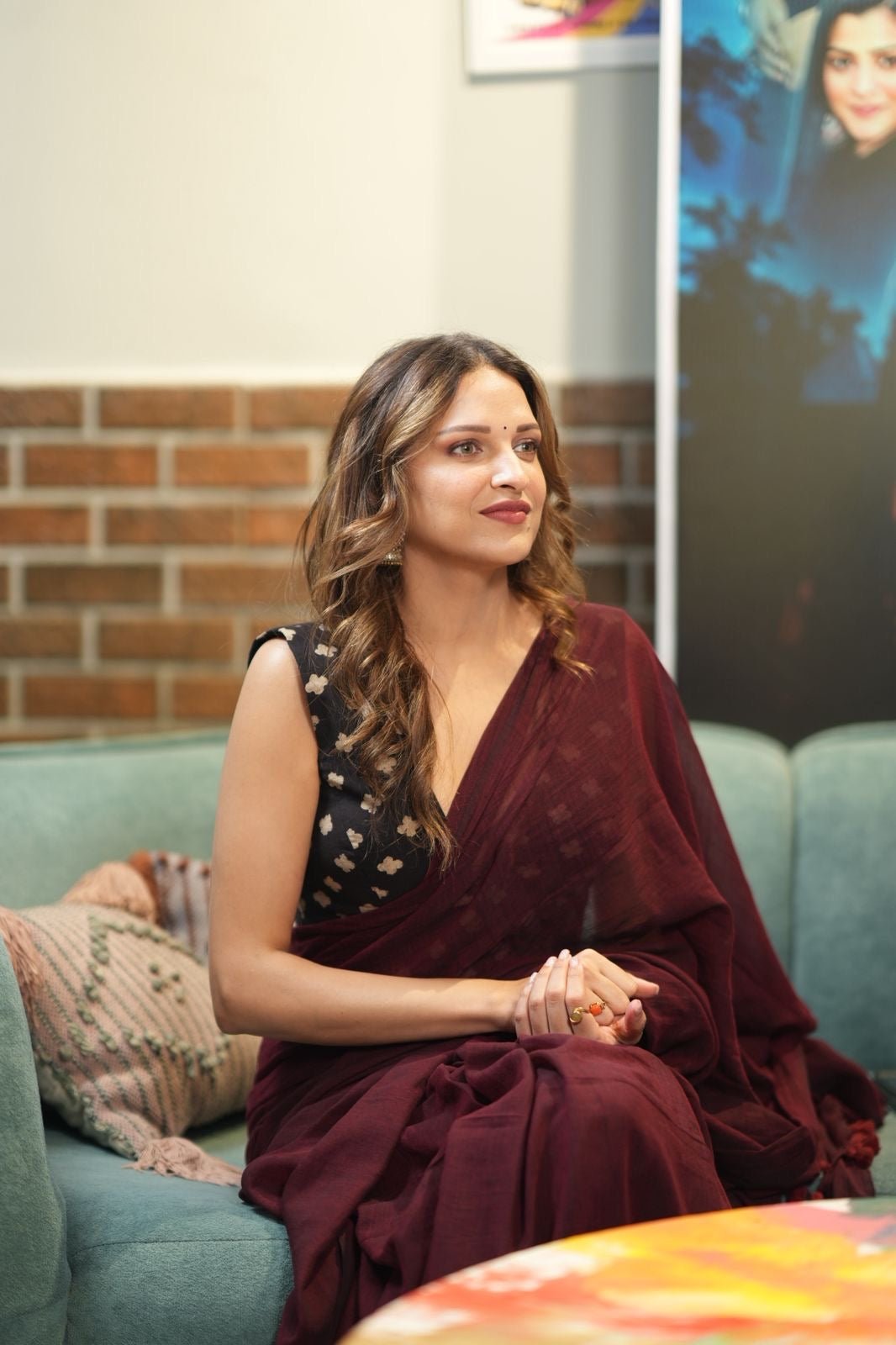 MAROON BREEZY SAREE - Eternity by Sakshi