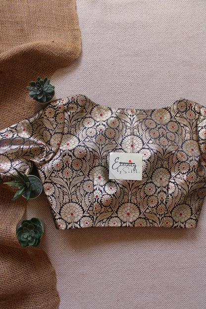 Black Utsav Brocade Blouse - Eternity by Sakshi