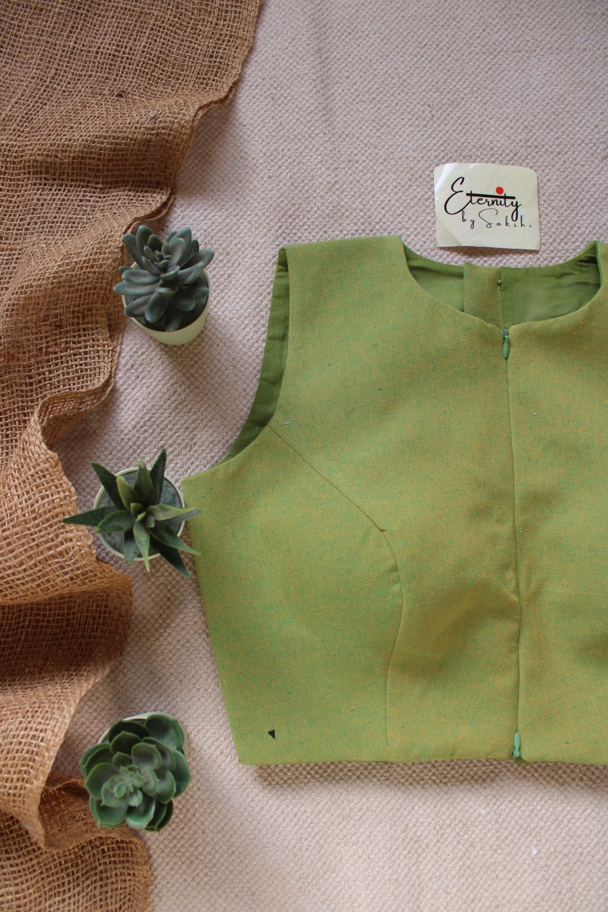 Green Petal Double Zip Mood Blouse - Eternity by Sakshi