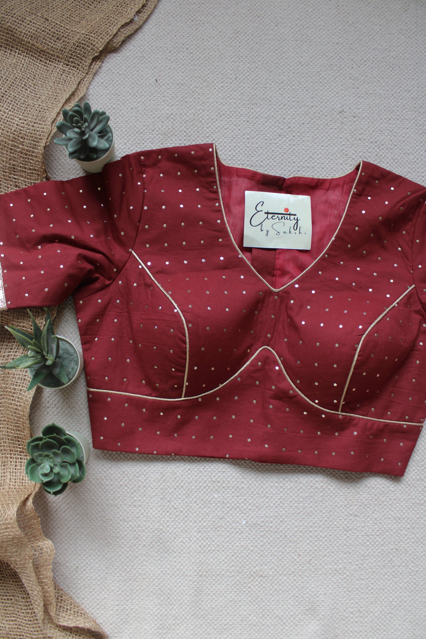 Maroon Navratri Amba Blouse