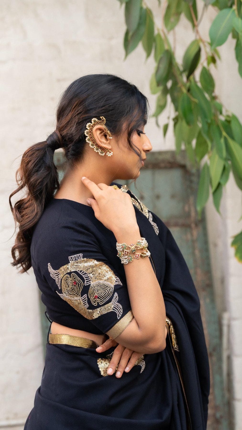 Midnight Jalpari Elegance Handwork Saree - Eternity by Sakshi