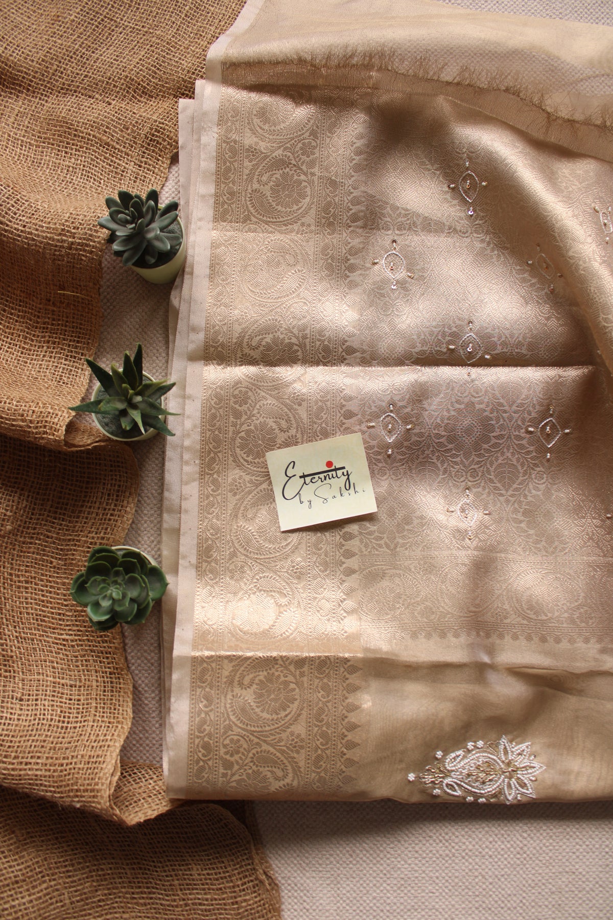 Tissue Golden Work Saree