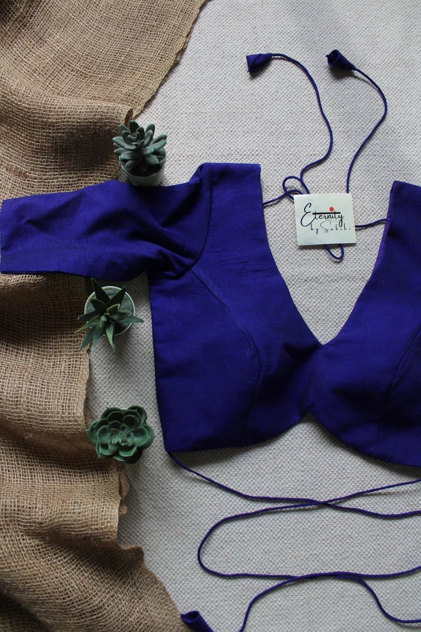 Blue + Black (Shadow) (Combo Blouse) - Eternity by Sakshi