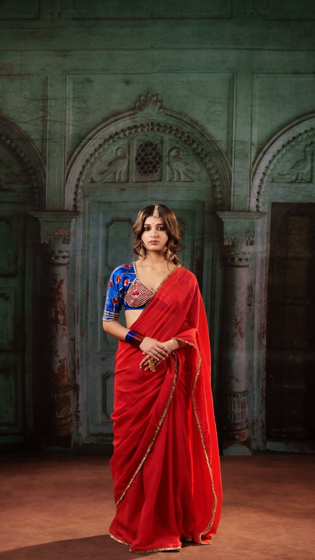 Red Gulbahar Saree - Eternity by Sakshi