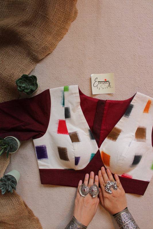 Burgundy Patch Office Blouse - Eternity by Sakshi