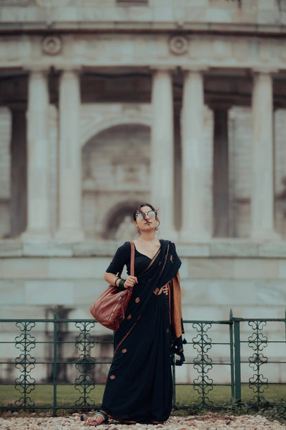 Black Polka Saree - Eternity by Sakshi